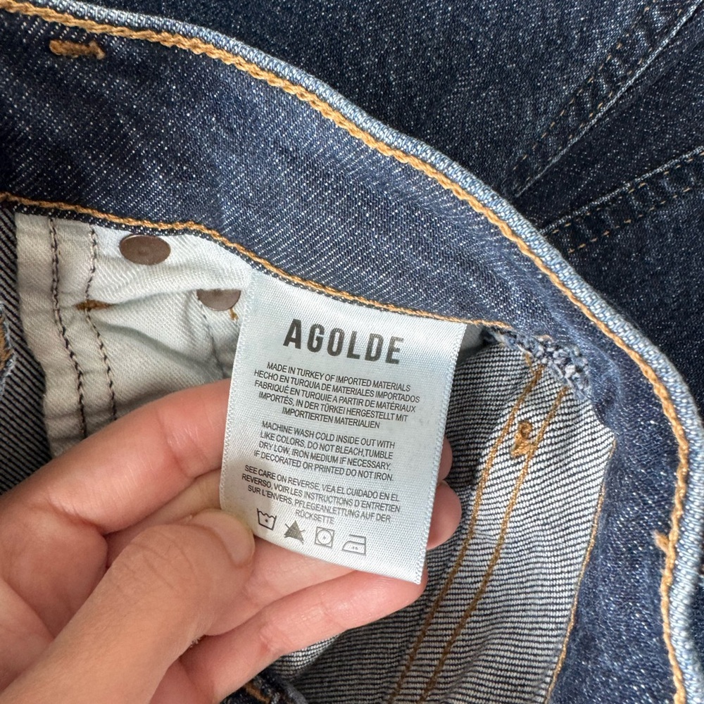 AGOLDE 24 High Rise Stovepipe Dark Wash Jeans Song - Picture 8 of 10